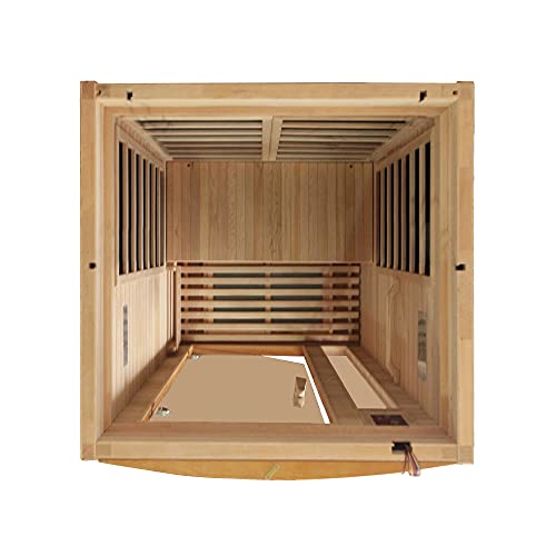 Dynamic Barcelona 1-2 Person Hemlock Wood Low EMF FAR Infrared Sauna Dark Honey Stain