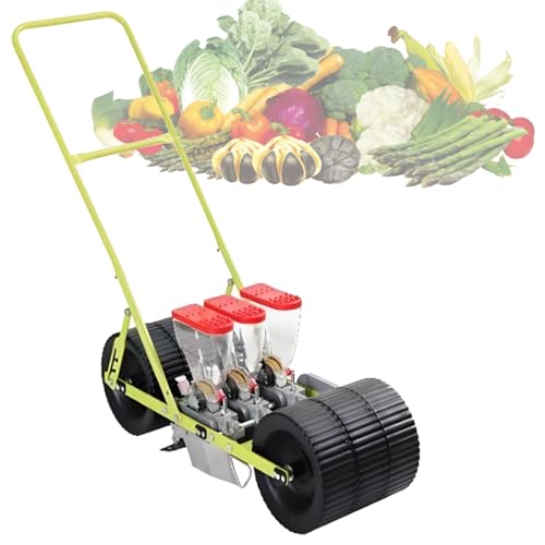 DOZPAL Manual Vegetable Seeders for Parsley, Cabbage, Radish & More, 3/4/5/6 Row Farmer Hand Push A Precision Seeder, Adjustable Row Spacing/Plant Spacing/Depth 3Row