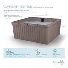 Aqualife Current Outdoor Hot Tub, Free Extras, Fits 4-Adults, Plug and Play Spa, Free Cover Included