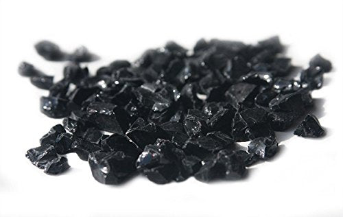 Fire Glass for Fire Pits, Black Glass Pellets for Fireplaces 1/2" (80lbs)