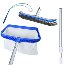 LZMZMQ Pool Cleaning Kit with Rescue Hook, Telescoping Pool Pole with Net and Brush, Beginner Friendly Pool Safety Cleaning Equipment, Easy Assembly(8.6m/28.2ft)