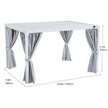 YITAHOME 10x13ft Louvered Aluminum Pergola with Adjustable Roof and Netting White