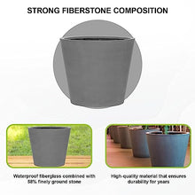 Pottery Pots Fiberstone Round Planter Large 24 Inch Grey