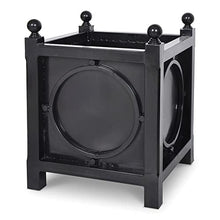 MY SWANKY HOME Large Indoor Outdoor Classic Metal Planter Black Square Circle 20 inch Elegant