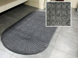 FloorGuard Heavy Duty All Purpose Entrance Mat Diamond 6' x 18' Grey