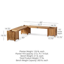 Ash & Ember Grade A Teak Planter Bench Set, 20" Seating Height, 3 Planter Boxes, 2 Bench Seats, L-Shaped Planter Bench, Weather-Resistant Premium Teak Wood Furniture, Outdoor Patio Bench