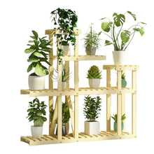 Large Capacity Plant Stand Wood Corner Plant Shelf Indoor Multiple Plants Flower Pot Stand 5 Tiered Tall Plant Holder Flower Floor Standing Planter Display Rack For Living Room Balcony Patio