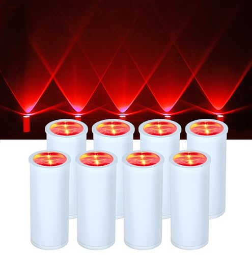 Rockville 8 Pack MINI Halo White Rechargeable DJ Wash Lights, RGBWA+UV