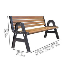 GRFIT Outdoor Bench Iron Garden Chair for Outdoor, with Backrest, Leisure Bench, Seat with Cast Aluminium Structure Garden Bench (Large)