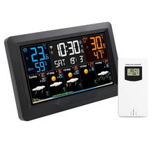 Weather Thermometer,Smart Weather Station Outdoor Indoor Sensor Thermometer Hygrometer Digital Snooze Alarm Clock Barometer Forecast
