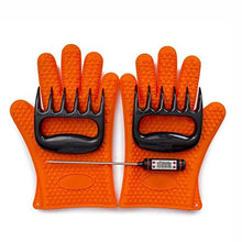 5 Pieces BBQ Tools Tongs Brush Thermometer Claws Gloves Barbecue Grilling Utensil Camping Outdoor Cooking Tool Set