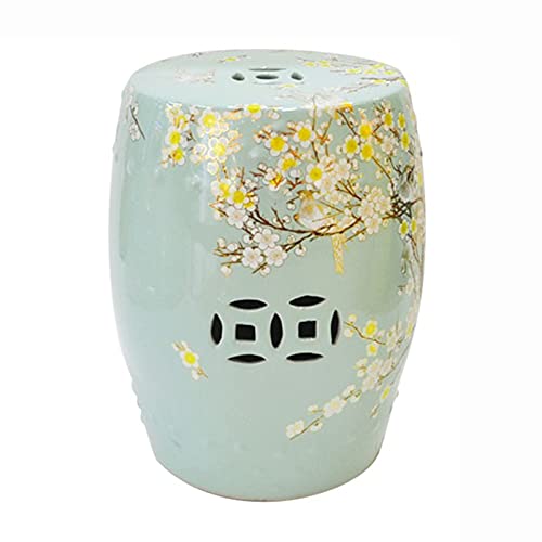 AthuAh Outdoor Stool, Ceramic Drum Stool，Dressing Stool, Embroidered Pier，Garden Decorative Stool, Suitable for Garden, Patio, Lawn,Home Indoor & Outdoor