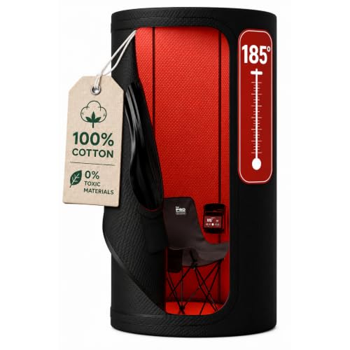 THE POD COMPANY Sauna Pod - Portable Personal Dry Sauna for Recovery & Wellness - for Athletes & Everyday Users - Includes Red LED Light, Heater & Foldable Chair - Hot Air Technology - Up to 185℉