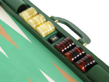 Zaza & Sacci Leather Backgammon Set Microfiber Surface 23" Green