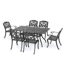 GDF Studio 7 Piece Cast Aluminum Outdoor Dining Set Shiny Copper