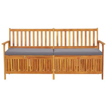LKJephalotrope 3-Seat Solid Acacia Wood Storage Bench with Cushion, 67in