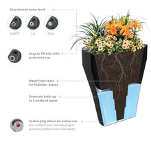 Crescent Garden TruDrop Rim Modern Self Watering Planter with Water Level Indicator, Indoor/Outdoor Weather-Safe Round Plant Pot, Grow Healthy Plants & Flowers - 26" W (Midnight)