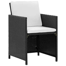 Heofavd 13 Piece Patio Dining Set Outdoor Furniture Rattan Black PE Wicker 9 Seater Rectangular Glass Table 8 Chairs 4 Stools 20 Cushions All Weather Garden Bistro for Backyard Balcony Porch