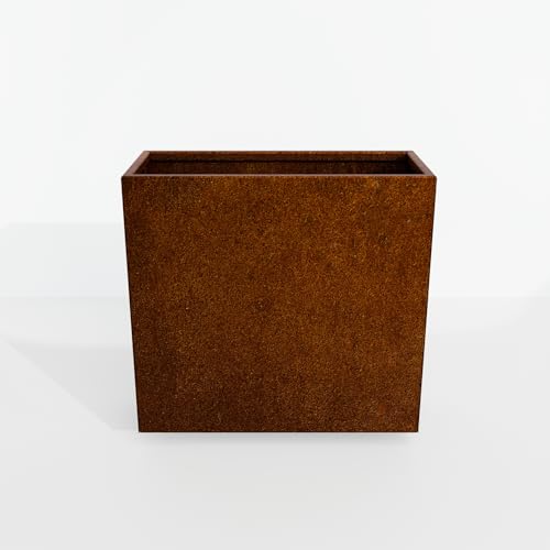 Modern COR-TEN Steel Rectangle Planter Box (32-in L x 14-in W x 30-in T)