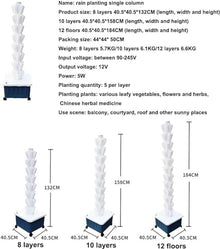 FLTRGO Hydroponics Tower, Soilless Cultivation Growing System, with Water Pump, Nest Basket, Sponge and Movable Water Tank, for Herbs, Fruits and Vegetables