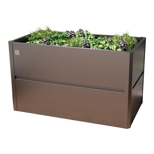 GFP PRIMEYARD 2.5 ft Tall Theo Raised Garden Bed, Metallic Anthracite