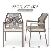 Coreporch Aluminum Outdoor Patio Dining Chairs, Light Brown, Set of 6