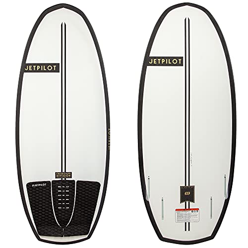 Jet Pilot Freeboard Division Black Flag Wake Surfboard 4ft 4in - EVA Traction Pads Quad (4) Fin, Carbon Fiber Base