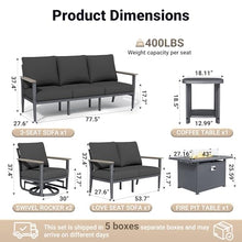 Sweecci Aluminum Outdoor Patio Furniture Set with 5.1-Inch Cushions