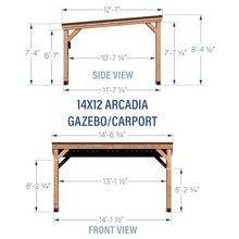 Backyard Discovery Arcadia 14' x 12' Cedar Wood Outdoor Gazebo Pavilion Light Brown