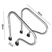 Swimming Pool Handrail 304 Stainless Steel Pool Safety Handrails for Pool Entry 3-Bend Pool Stair Rail for Water Parks/Silver / 80x80x27cm (Silver 80x80x27cm)