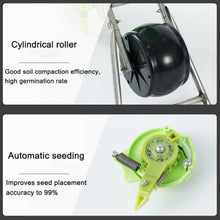 Garden Push Seeder, Seed Sower & Fertilizer Applicator, Precision Garden Seeder with 7 Seed Plates, for Planting Corn Cotton Soybean Peanut(8 Holes)