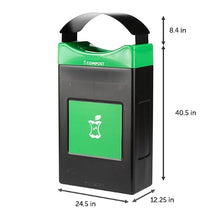 Avante™ Series Made in The USA, Black Compost Container, 30-Gallon Shallow, Green Compost Panel, Green Lid, Black Canopy, Liner Included