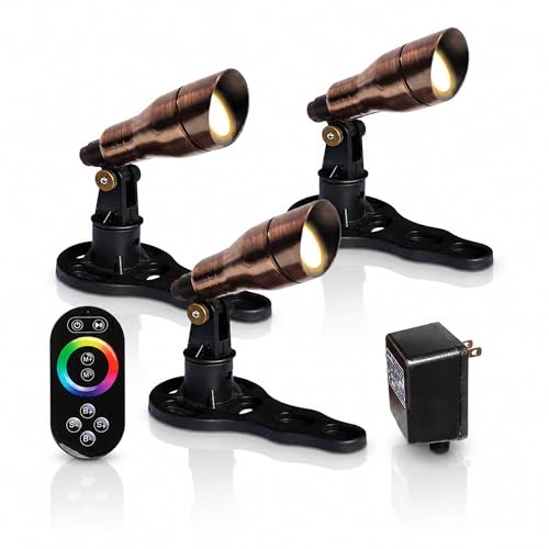 LumiNight 3-Pack 9W Color Changing Bronze Fountain Light Kit, 200 Ft Cord