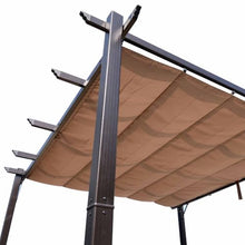 Outsunny 10' x 10' Aluminum Patio Pergola Retractable Canopy Brown