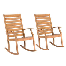 Cambridge Casual Briton Teak Wood 2 Piece Porch Rocking Chair Set