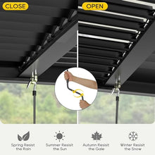 Aluminum Louvered Pergola - 10' x 10' Patio with Adjustable Roof for Outdoor Deck (Black)