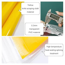 Outdoor Curtains,Yellow Transparent Tarpaulin Side Panels,with Zipper Door,0.3mm PVC Waterproof Clear Tarp Curtains,with Grommets,Pergola Gazebo Patio Rain Curtains,2Zips-3.5×2.1m(11.5 * 6.9ft)