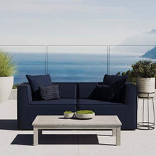 Modway Saybrook Outdoor Patio Upholstered 2-Piece Sectional Sofa Loveseat Navy