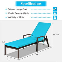 TEOYETTSF Lounge Chair Adjustable Cushion in Turquoise