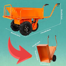 Coolpleasant Electric Wheelbarrow,400kg Capacity Heavy Duty Garden Cart with All Terrain Wheels,1500W Super Powerful Motor 48V&20AH Powered,for Garden Camping Outdoor Lawn Yard Farm Ranch
