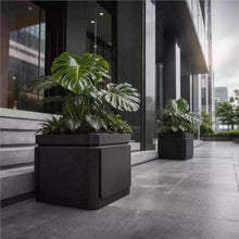 YUHUAWF Garden Bench Planter Box Flower Pot Planting Trough Landscape Bed Planter Box with Bench