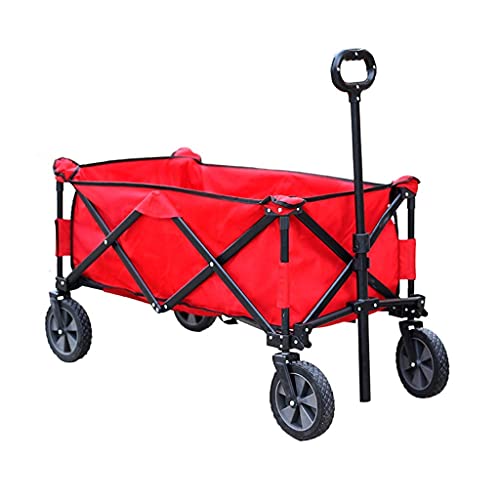 5sssallefaa Folding Wagon Garden Cart Red 105x43x85cm