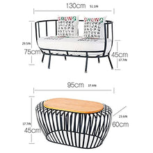 HASMI Living Room Table Single, Double Coffee Table and Chair Set，Rustic Industrial Style Milk Tea Shop Home Coffee Table Outdoor Side Table