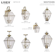 Livex Lighting 2384-01 Westover 3-Light Outdoor Post Lantern, Antique Brass
