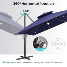 OROTLECT 13' X 10' Patio Lighted Cantilever Umbrella, Base Included
