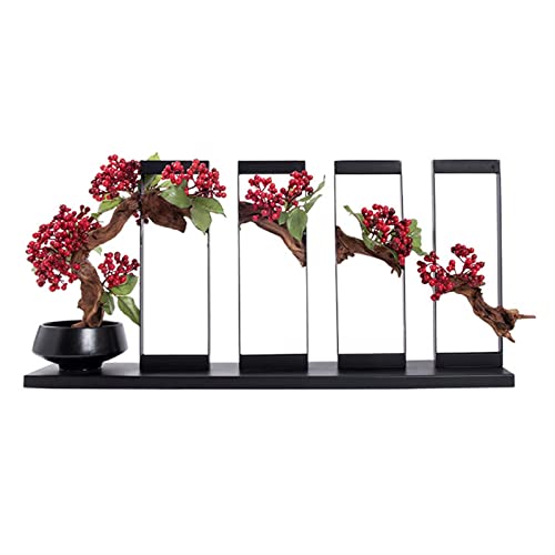CLoxks Artificial Bonsai Creative Artificial Bonsai Tree New Chinese Simulation Flower Art Ornament Welcome Pine Bonsai Decoration Zen Desktop Decor for Home Office