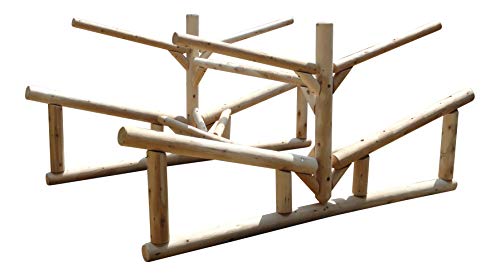Log Kayak Rack 2-Place Rowboat + 2 Canoe/Kayak Rack Canyon Brown