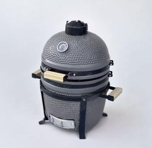JOSOGO 16 Inch Ceramic BBQ Grill, Portable Smoker Braiser for Home, Garden, Balcony, Patio, Perfect for Steak & Charcoal Cooking(Grey)