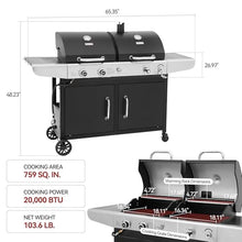 Royal Gourmet 2-Burner Black Gas Grill and Charcoal Grill Combo ZH3002C