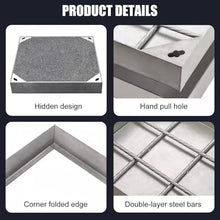 1pc Invisible Stainless Steel Recessed Manhole Cover - Durable and Aesthetic Outdoor Lid for Courtyards and Septic Tanks(600x600x50mm)